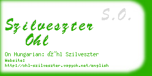 szilveszter ohl business card